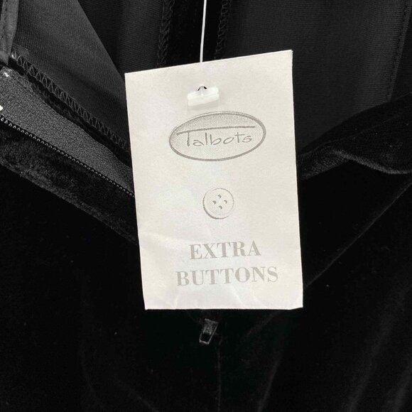 Talbots Wide Leg Pants Womens 2 Black Velvet Rayon Silk Blend NEW - Picture 8 of 10